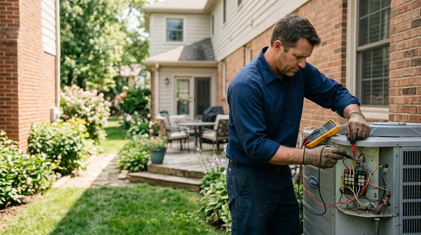 HVAC technician working near Marlow, OK